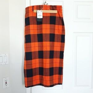 Zara Plaid Pencil Skirt